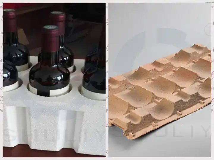 Bandejas de vino de pulpa vs insertos de espuma